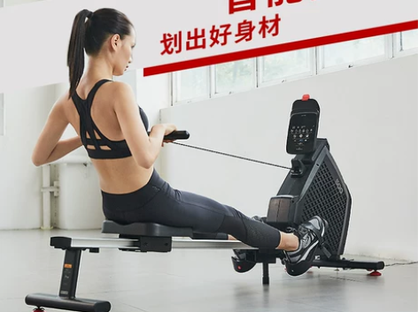 迪卡侬划船机家用可折叠室内小型健身器材磁控...