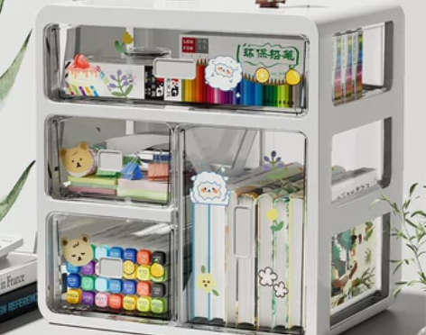 无印良品家用桌面收纳盒抽屉式书桌文具化妆品...