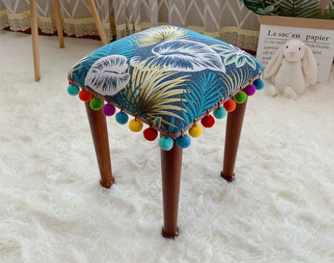 民族风高凳子北欧创意小板凳软布艺化妆凳家用...