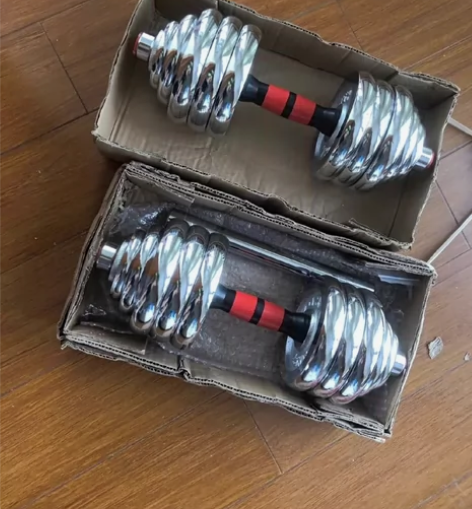 【成本出售，全新纯铁哑铃】纯铁实心电镀哑铃...