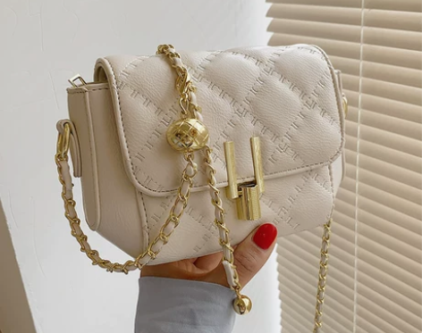 秋冬白色小包包女包2023新款潮小众设计链...