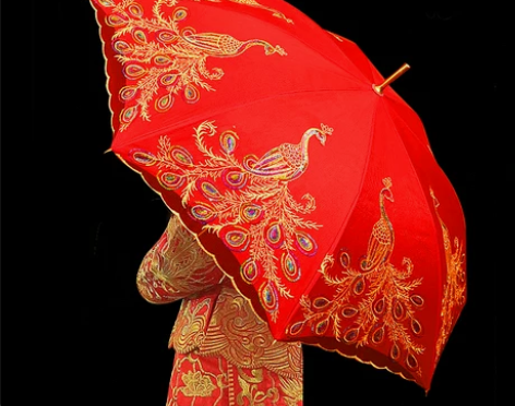 【狂欢价】红伞婚庆结婚出嫁伞蕾丝复刺绣长柄...