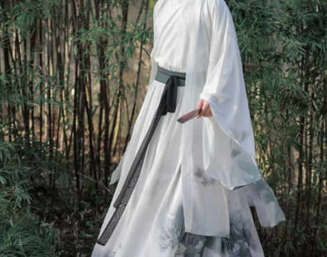 汉服男魏晋风古风印染大袖腰裙仙气侠客cp青...