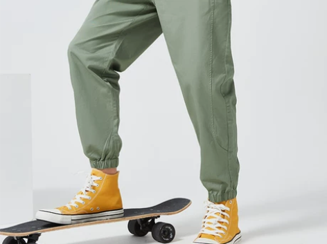 A21夏季新款2022男生束脚九分裤男士纯...