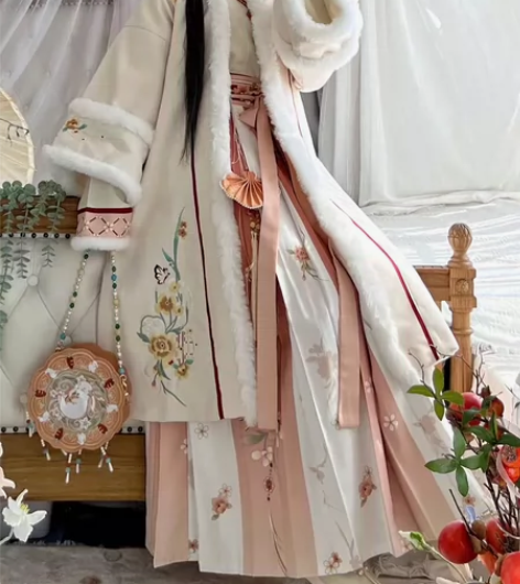 茗月萱原创[芙蓉]冬款宋制汉服女对襟长袄加...