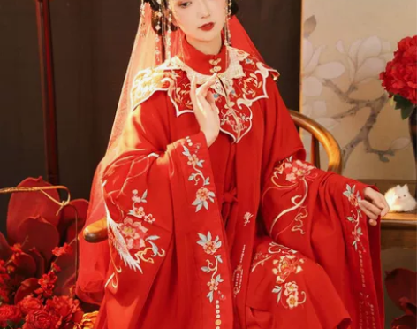 裳云兮原创(遇红妆)花嫁汉服明制立领对襟长...