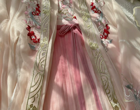 白帝南歌汉服正品原创设计重工绣花大袖衫细褶...