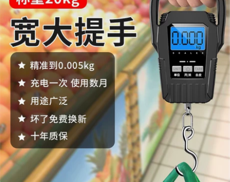 高精度手提电子秤勾勾称家用10kg50kg...