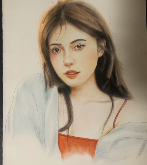 彩铅画手绘肖像画私人订制圣诞节礼物送女朋友...