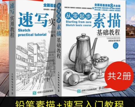 正版 素描基础教程书+速写实用教程 共2册...