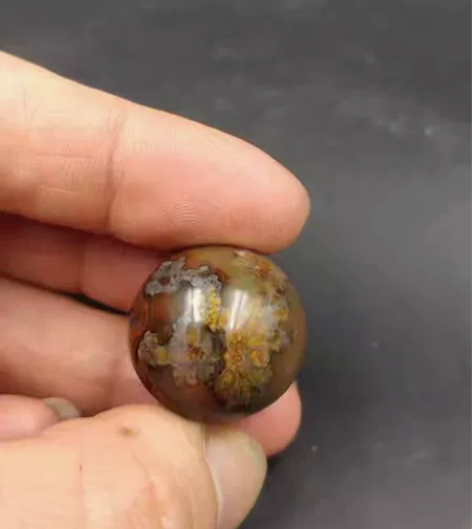 直径20.8mm战国红玛瑙立体图案珠子 【...