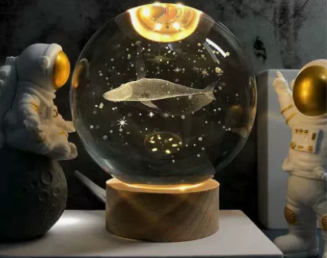 特价宇宙系列发光水晶球小夜灯桌面卧室摆件情...