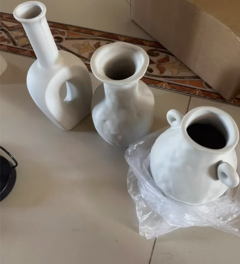 景德镇三款陶瓷花瓶摆件陶瓷素胚 全新的 没...