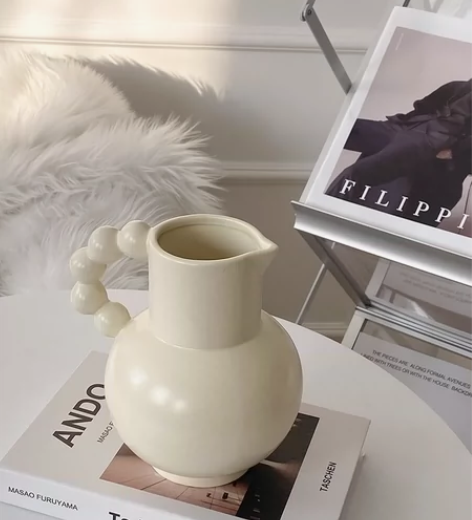 超低价处理！！！法式提手花瓶奶壶陶瓷花器摆...