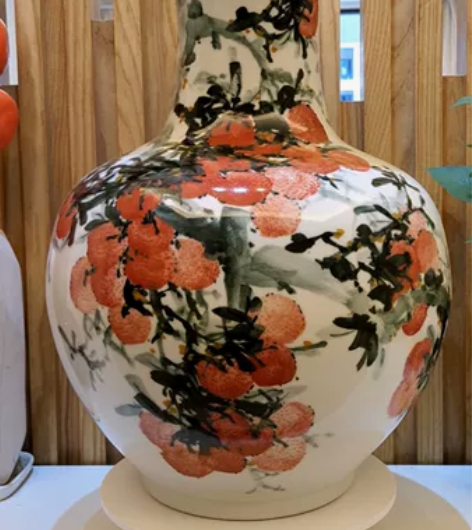釉下五彩写意花鸟花瓶，景德镇纯手工手绘陶瓷...