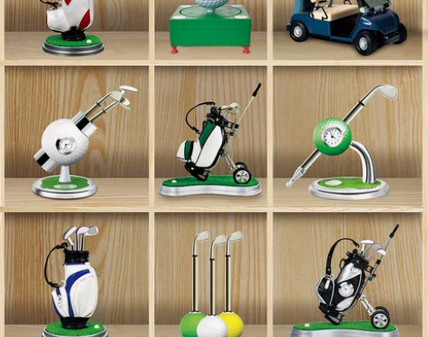 源头厂家高尔夫球包笔筒创意礼品办公室摆件现...