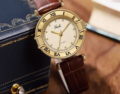 全新歌迪GEDI高档中古风女表小众布纹盘石...