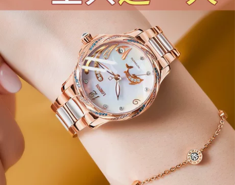 ?罗宾尼品牌正品女士手表女款名牌机械表女表...