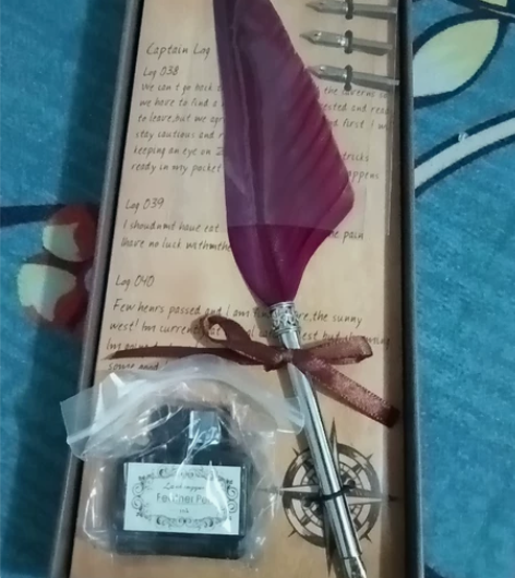 送一个地球仪学习的好帮手羽毛钢笔，油笔，两...