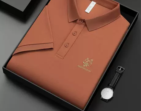 春季新款老虎刺绣长袖t恤商务男士丝光棉衬衣...