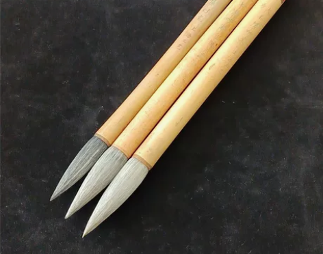 【A0175】羊须对笔，上海工艺，火炬金标...