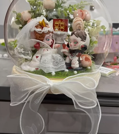 泡泡玛特摆件结婚摆台 手工制作婚礼礼物 S...