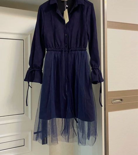 La Babite拉夏贝尔网纱拼接连衣裙 ...