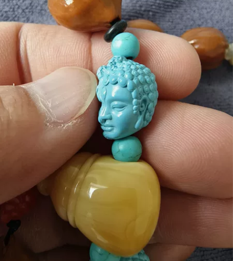 绿松石高瓷一念神魔 ，非常好看 11*16...