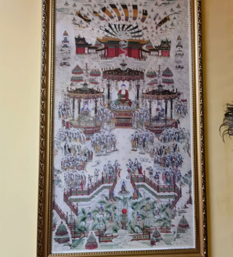 佛像菩萨三圣佛挂画挂布佛堂供奉中堂寺庙装饰...