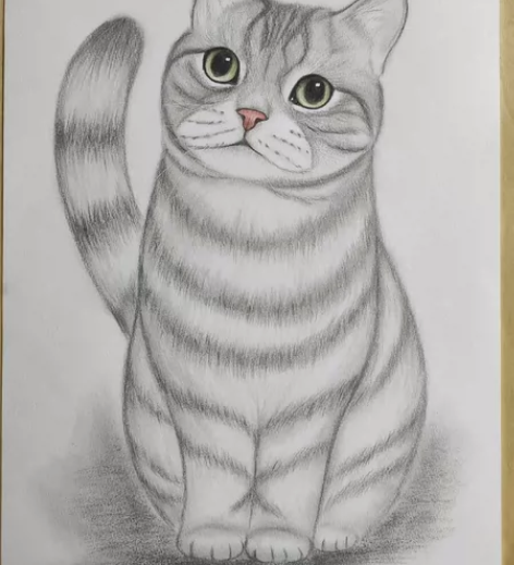 手绘猫咪彩铅画，8开，3张包邮 感兴趣的话...