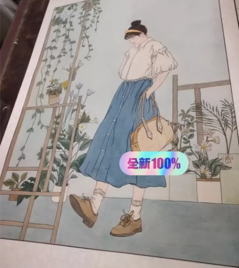 工笔人物纯手绘。四尺整张。 可定制，可代画...