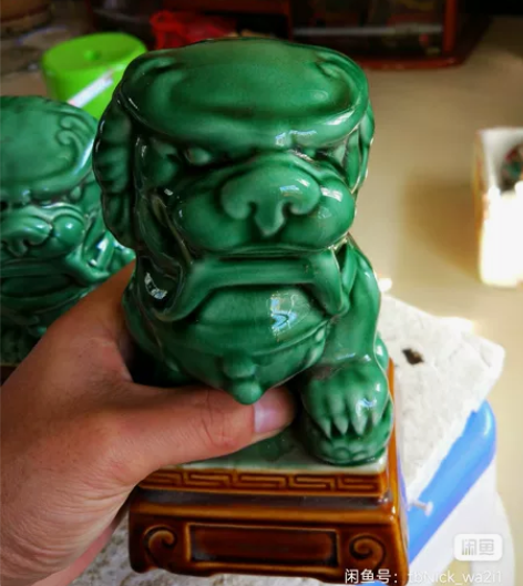 景德镇双彩陶瓷狮子 应该是70~80年...