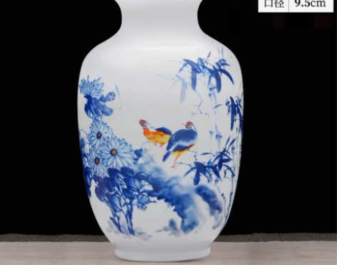 景德镇瓷器摆件，带底座 蓝釉图案清晰美观可...