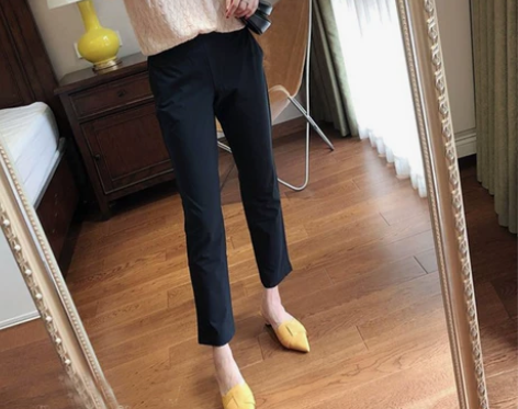 梨形身材穿搭 夏季薄款大码微胖妹妹冰丝九分...