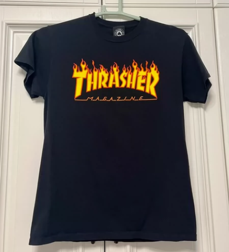 THRASHER美版正品滑板火焰短袖男王一...