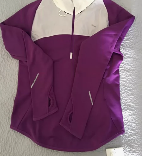 女款弹力速干健身瑜伽半拉链套头卫衣户外运动...