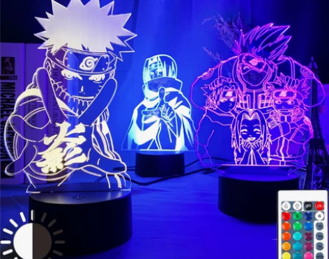 火影忍者手办迷你摆件创意节能台灯送男生礼物...