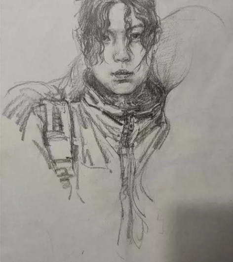 速写素描肖像定制。 速写单人头像十块起，具...