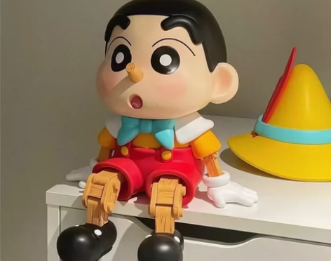 匹诺曹蜡笔小新木偶手办野原新之助潮玩公仔桌...