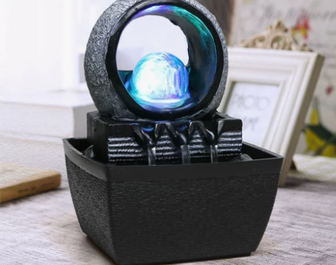 流水摆件循环水现代轻奢喷泉办公室桌面小型生...