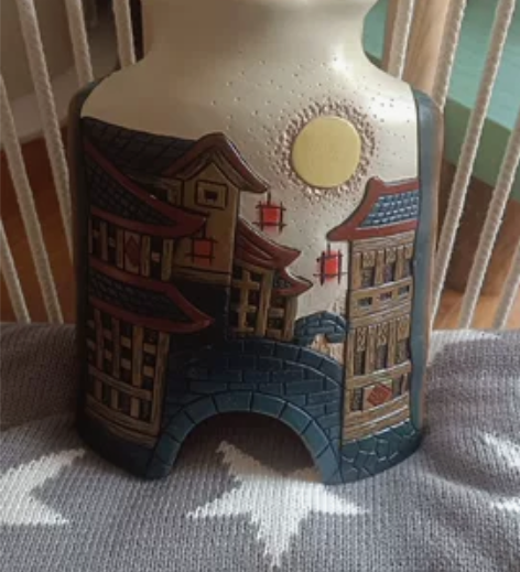 笔筒创意陶瓷办公室摆件现代中式书房博古架工...