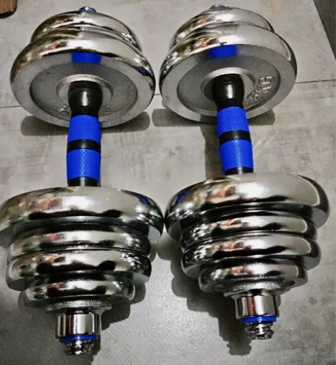 【哑铃包邮到家】纯铁实心电镀哑铃男士女士大...