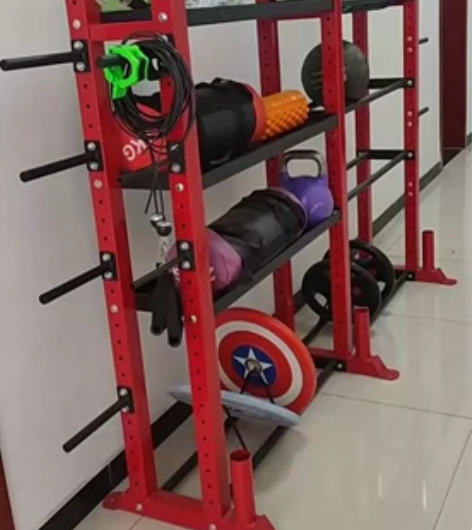 健身房置物架瑜伽馆哑铃杠铃片运动小器械收纳...