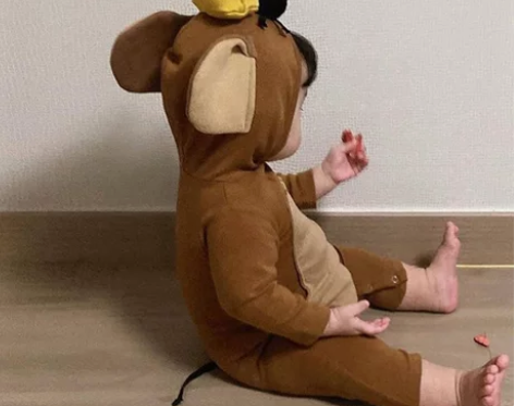 ins秋冬款韩国婴儿可爱老鼠卡通长袖连体衣...