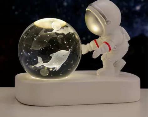 爆品[火][火]创意发光水晶球小夜灯宇航员...