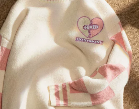 UXEIS盐系棋盘格设计感情侣装毛衣软糯保...