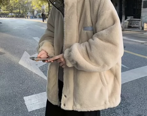 两面穿棉服男款冬季潮牌加绒加厚棉衣宽松痞帅...