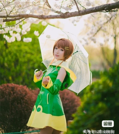 【出租】魔卡少女樱透明卡牌篇小樱青蛙雨衣c...