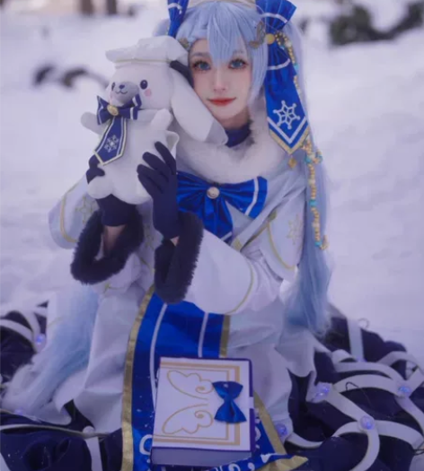 全新现货?初音未来cos服2021雪初音可...