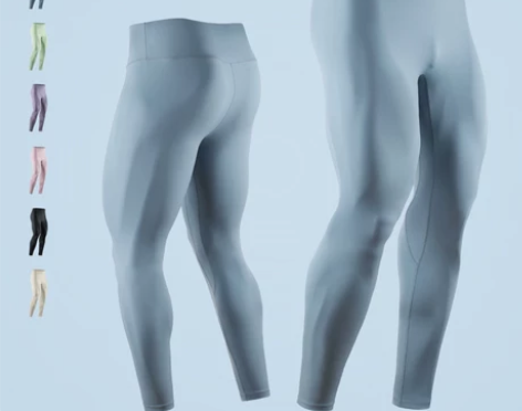 秋运动紧身裤男跑步训练长裤男高腰压缩高弹田...